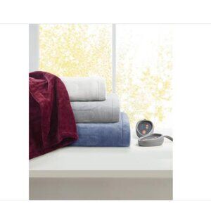 Premier Comfort Electric Plush Blanket, Full, - White